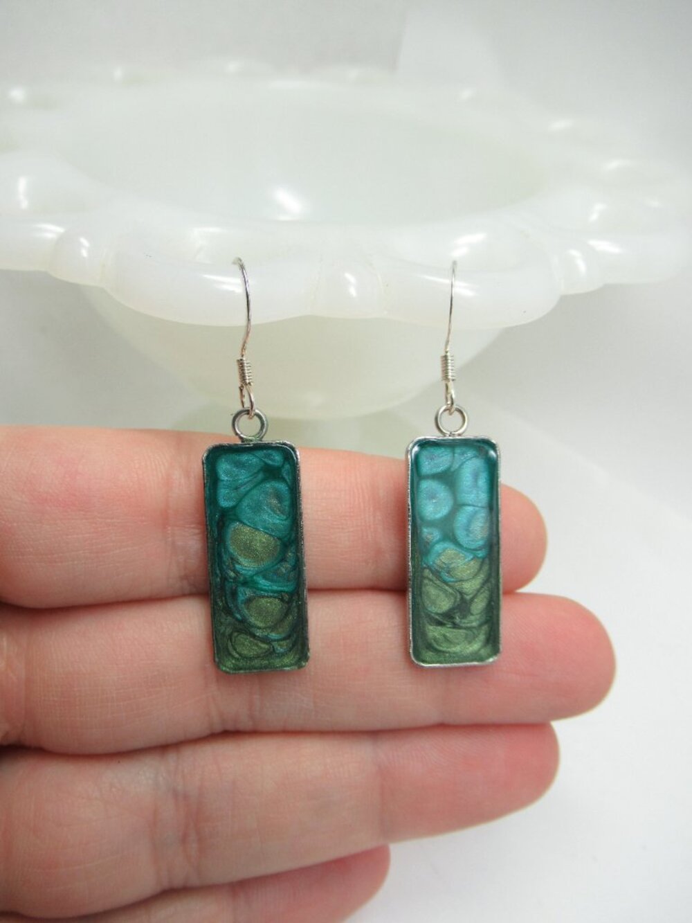 Rectangle Pebeo Earrings - Picture 5 of 8